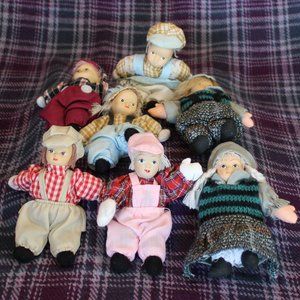 Seven Decorative Doll Lot Winter Clothes Girls and Boys